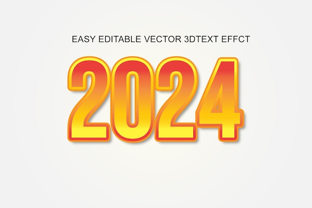2024 new year metal editable text effect