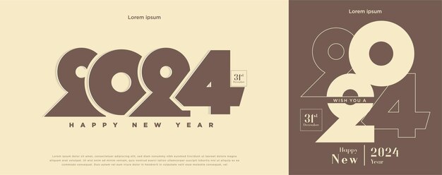 2024 new year with beautifully truncated flat numbers