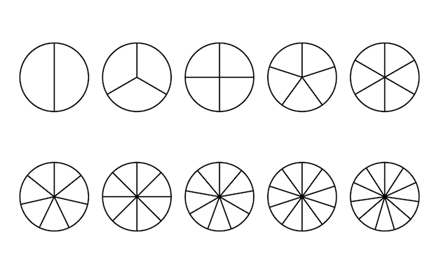 210 section blank spinning wheel template vector