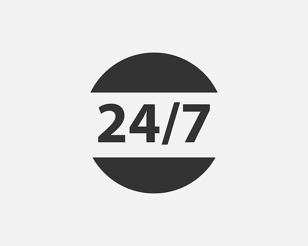 24 hours a day service icon symbol vector