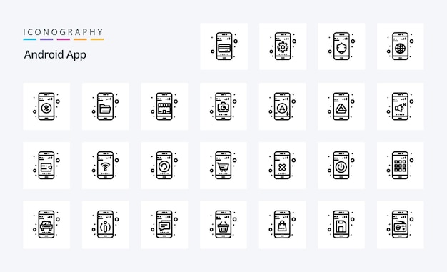 25 Android App Line icon pack