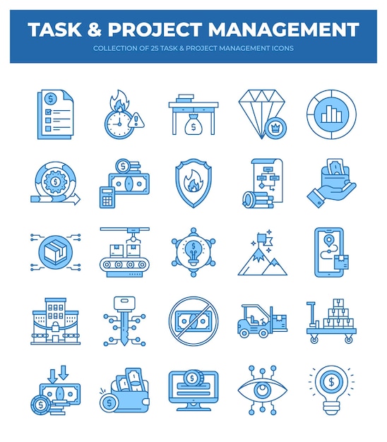 25 task project management icons streamline your workflow