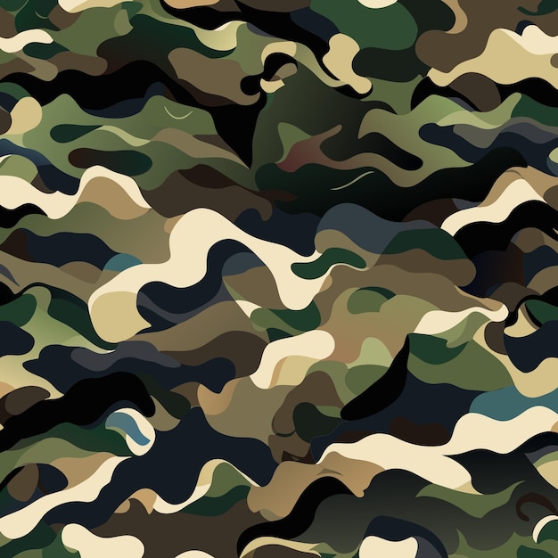 2D Flat Military Camouflage Vector for Visual Artists