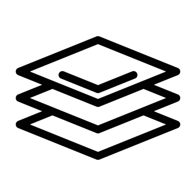 3 Layer icon outline set sign