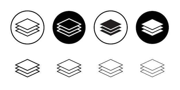 3 Layer icon Thin line flat illustration