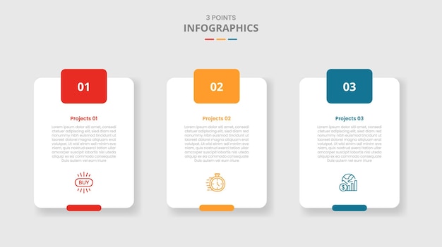 3 points template comparison concept for infographic with vertical round box with badge on header with drop shadow style with two point list information