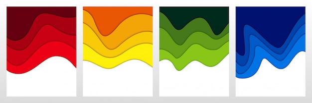 3d abstract background and paper cut shapes