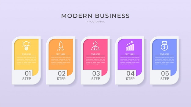 3D and paper cut style Infographic design organization chart process template with editable text.
