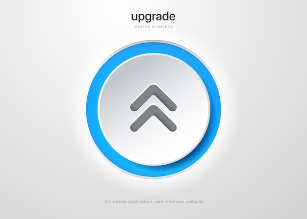 3d arrows up swipe up upload upgrade speed up level up icon symbol sign push button for ui website
