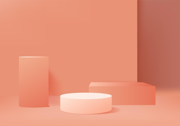3d background products display podium scene with geometric platform