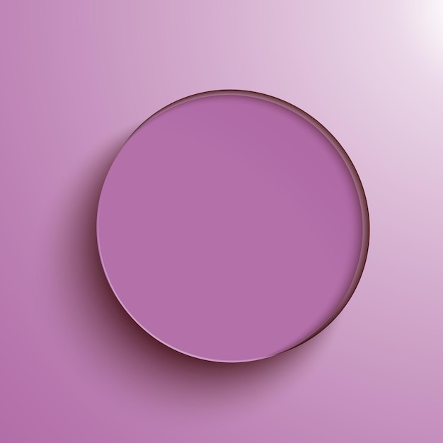 3d background with paper circle and drop shadow. Abstract banner with space for text or image.