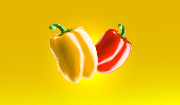 3D Bell Pepper Vector Illustration