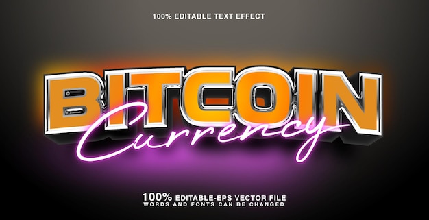 3d bitcoin currency text effect