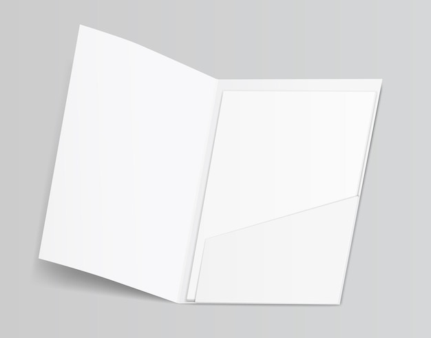 3D blank clean white folder papers sheets illustration