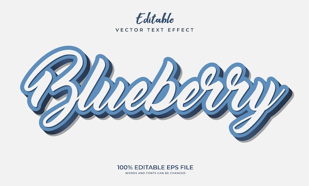 3d blue editable text effect. vector editable text effect