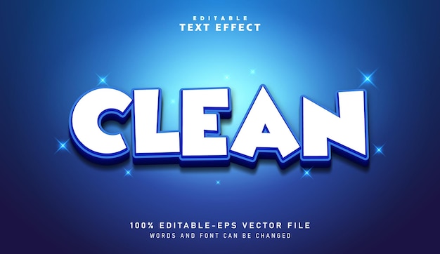 3D Clean text effect Editable text effect