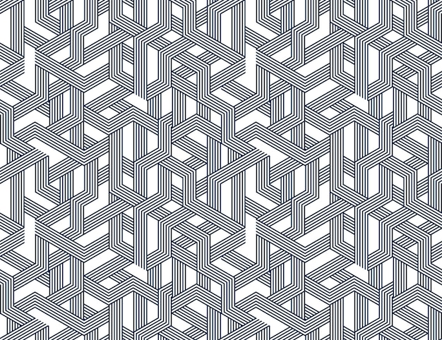 3D cubes seamless pattern vector background, lined dimensional blocks, architecture and construction, geometric design.