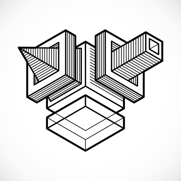 3d design, abstract vector cube shape.