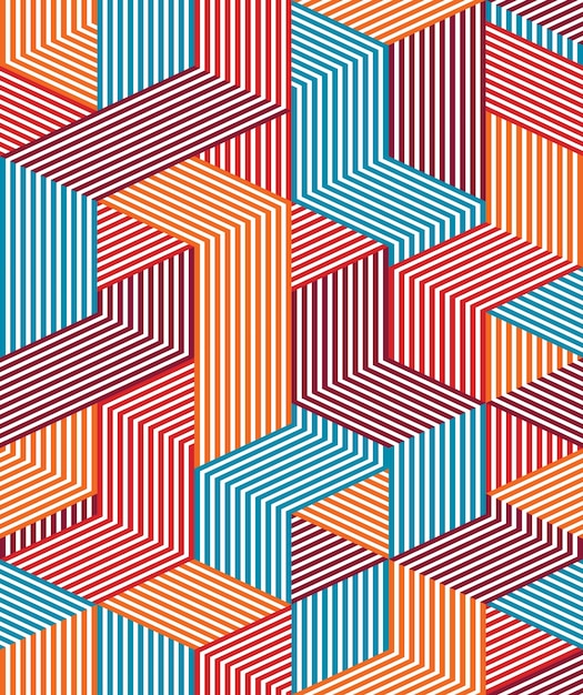 3D dimensional lined cubes seamless pattern, geometric endless texture with lines and boxes, architecture theme, colorful graphic design background image.