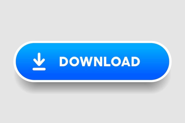 3D download button icon Upload icon Down arrow bottom side symbol Click here button