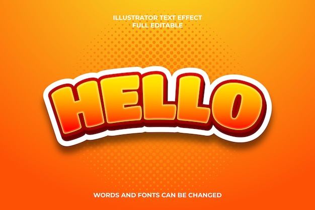 3d editable cartoon text effect