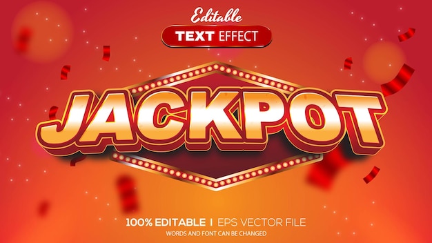 3D editable text effect jackpot theme
