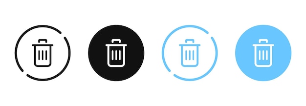 3d flat trash delete clean erase cross vector icon symbol sign emblem push button for ui website app