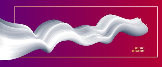 3d fluid gradient color vector abstract background, dimensional dynamic shape in motion, flowing colors design element, trendy modern style.