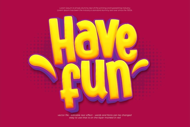 3d font style text have fun editable text effect