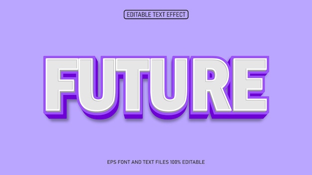 3d future style purple color text effect