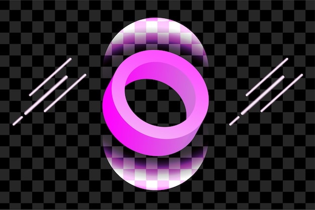 3d futuristic gradient purple geometric shapes. Isolated background.