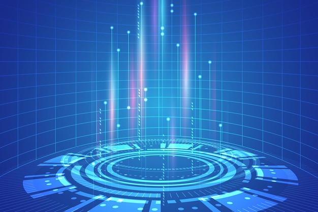 3D Futuristic HUD Interface Elements AI Big Data VR Hologram SciFi Security Illustration