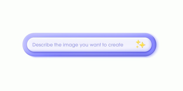 3D Generate AI button AI stars icon Artificial intelligence and Machine learning technology concept A command prompt enters AI to generate ideas 3D Vector Illustration