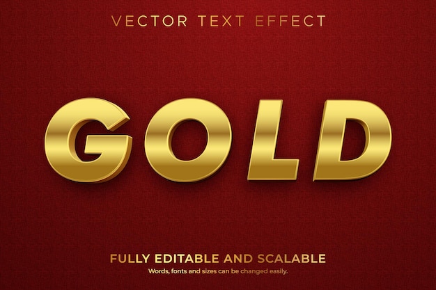 3D golden editable text effect vector