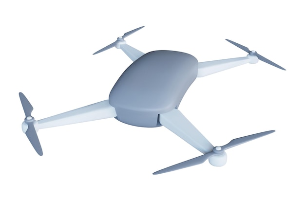 3d gray drone icon on isolated background stock vector illustration