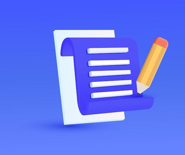 3d icon blue copy writing new idea realistic design vector