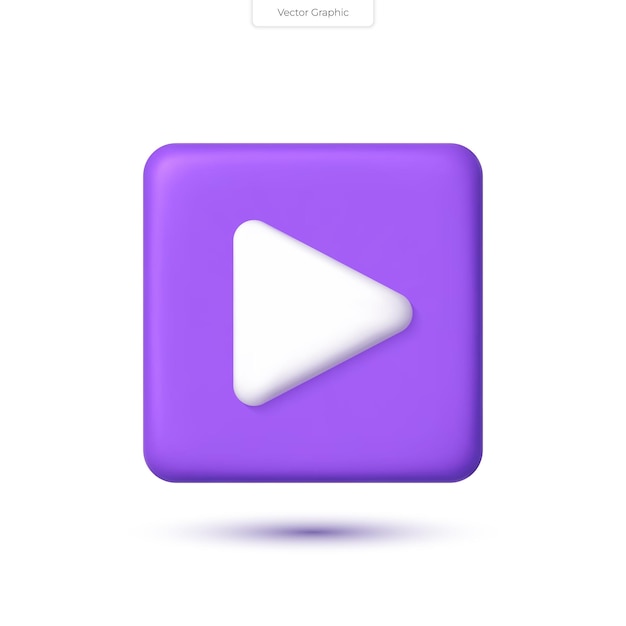 3d icon play vector illustration