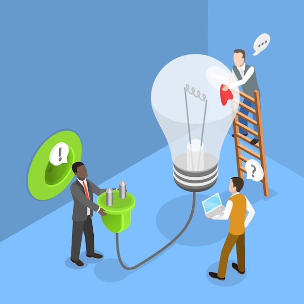 3D Isometric Flat Vector Illustration of Business Team
