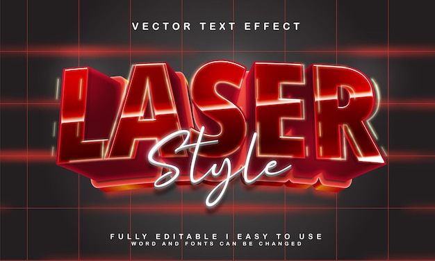 3d laser editable text effect style
