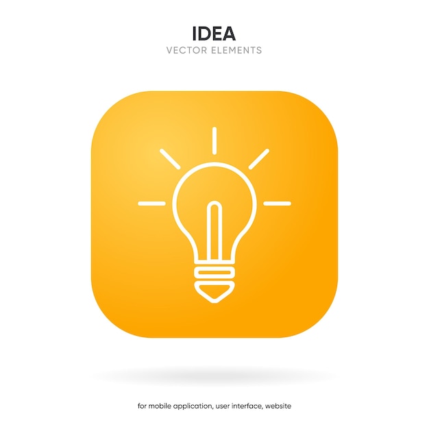 3d light sign bulb line icon idea icon solution thinking concept lighting electric lamp