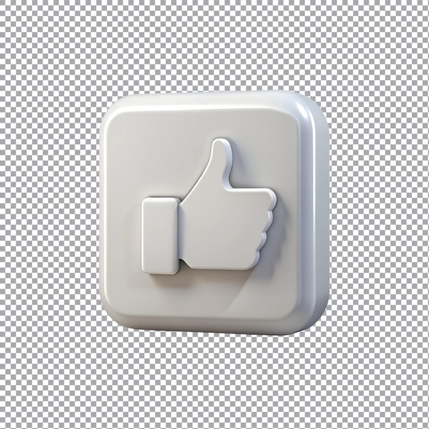 3d like button isolated on a transparent background