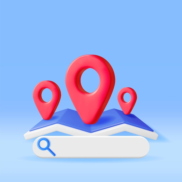 3D Location Folded Paper Map with Magnifying Glass
