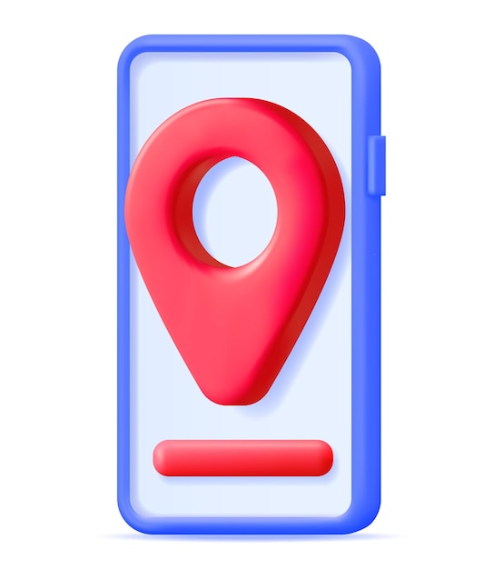 3D Location Map Pin in Smartphone