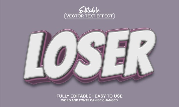 3d loser editable text effect mockup template