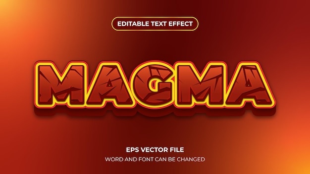 3d magma editable text effect