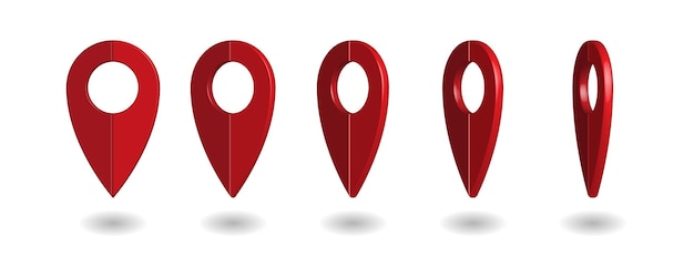 3d map pins Location point vector shapes on white for maps and navigation applications red geolocation markers place marker icons mapping symbols and travelers interests