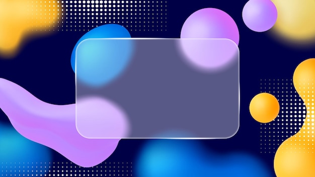3d matt glass or plastic background with abstract colorful shapes Glassmorphism banner design credit banking card pithy empty template