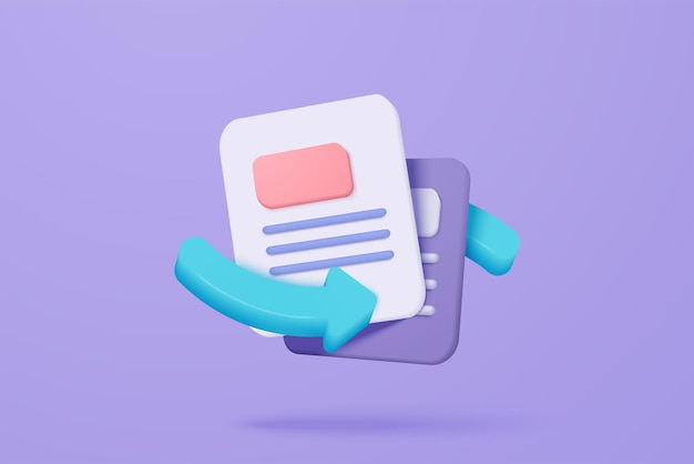 3D media data with video and photo gallery library Searching image and video files in database Document management soft document form compound docs concept 3d file icon vector render illustration