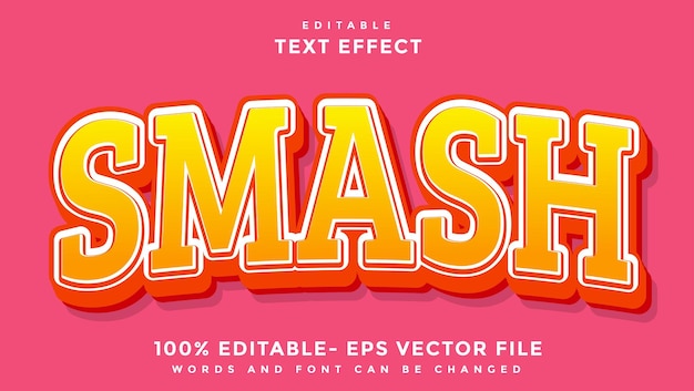 3d minimal gradient word smash editable text effect design template effect saved in graphic style
