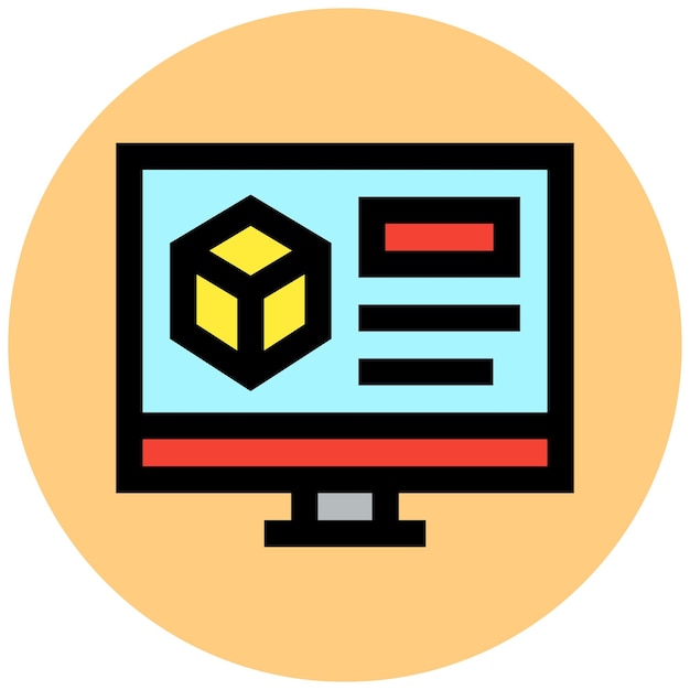 3d modeling vector icon design illustration